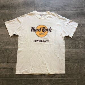 Vintage 90s Hard Rock Cafe New Orleans T-Shirt White Adults Size L - Made in USA